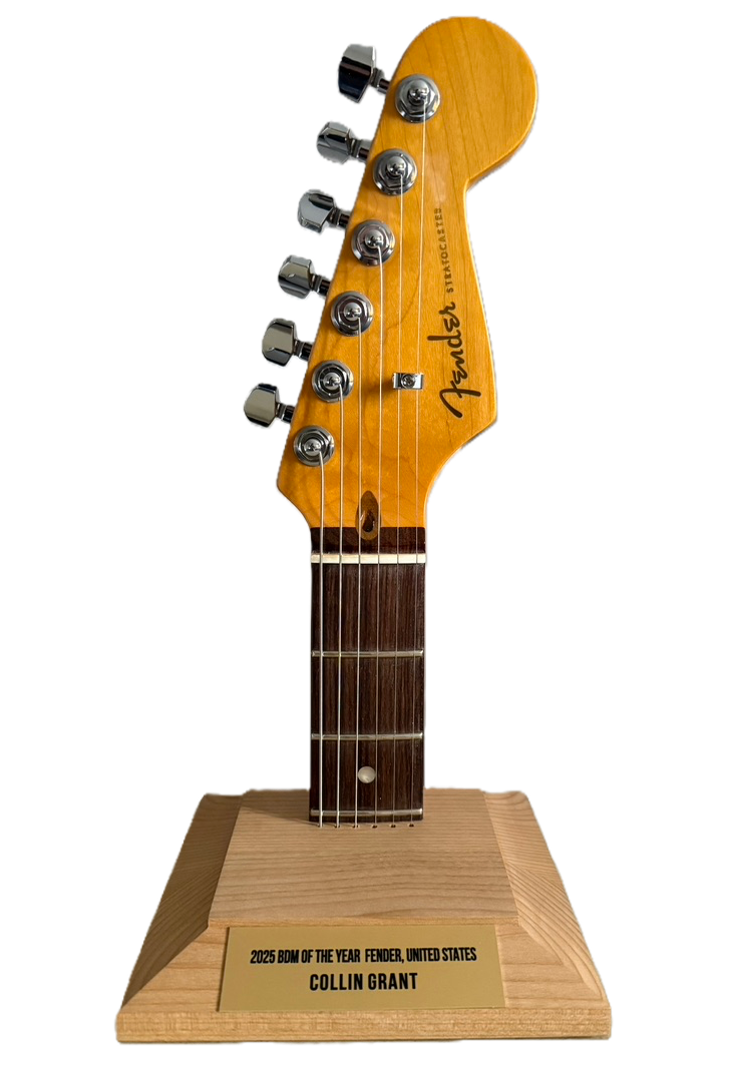 2025 Fender BDM of the Year trophy